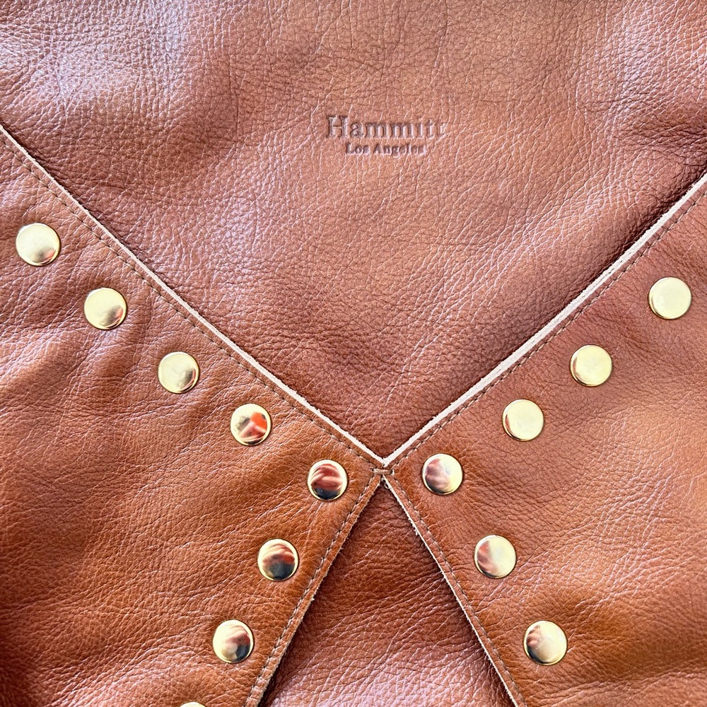 Hammitt Cognac Soft Leather Bag Brass Studded Details. Like new.